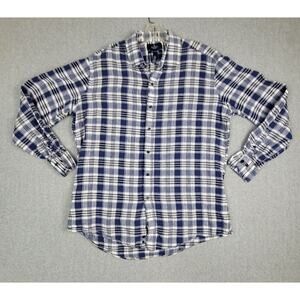 Buttoned Down Shirt Mens Size XL Slim Plaid